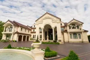 Luxury residence with a custom natural stone facade